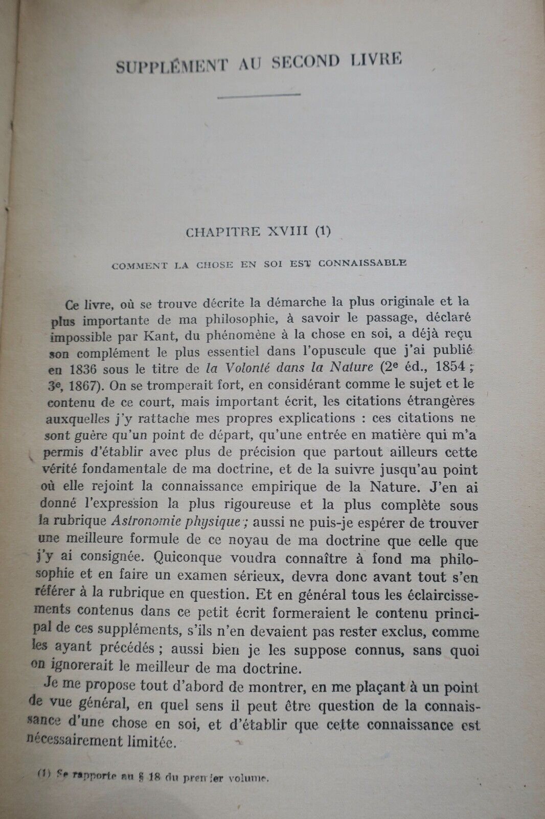 SCHOPENHAUER Le MONDE comme Volonté et