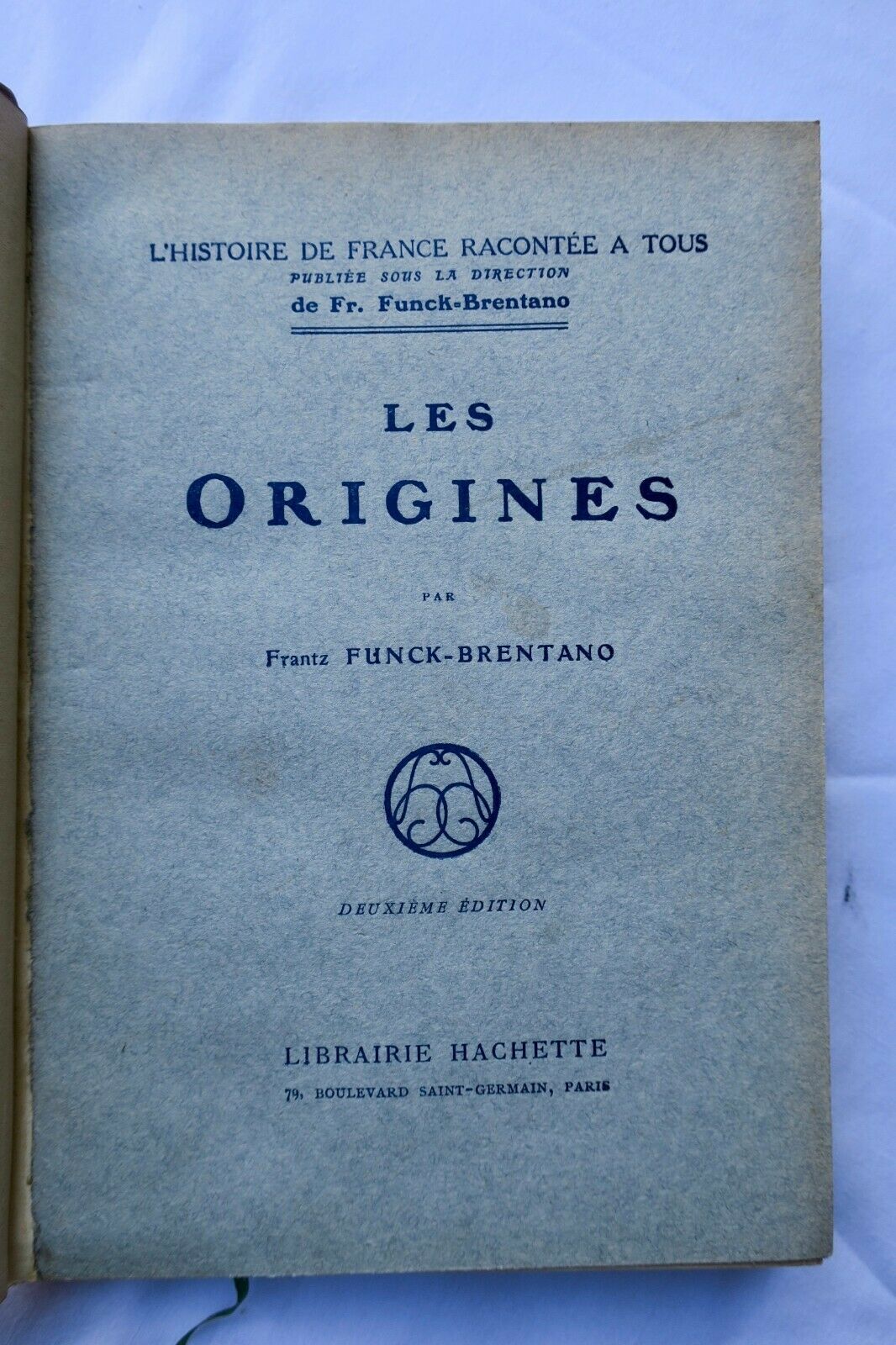FUNCKBRENTANO LES ORIGINES Les Livres Anciens