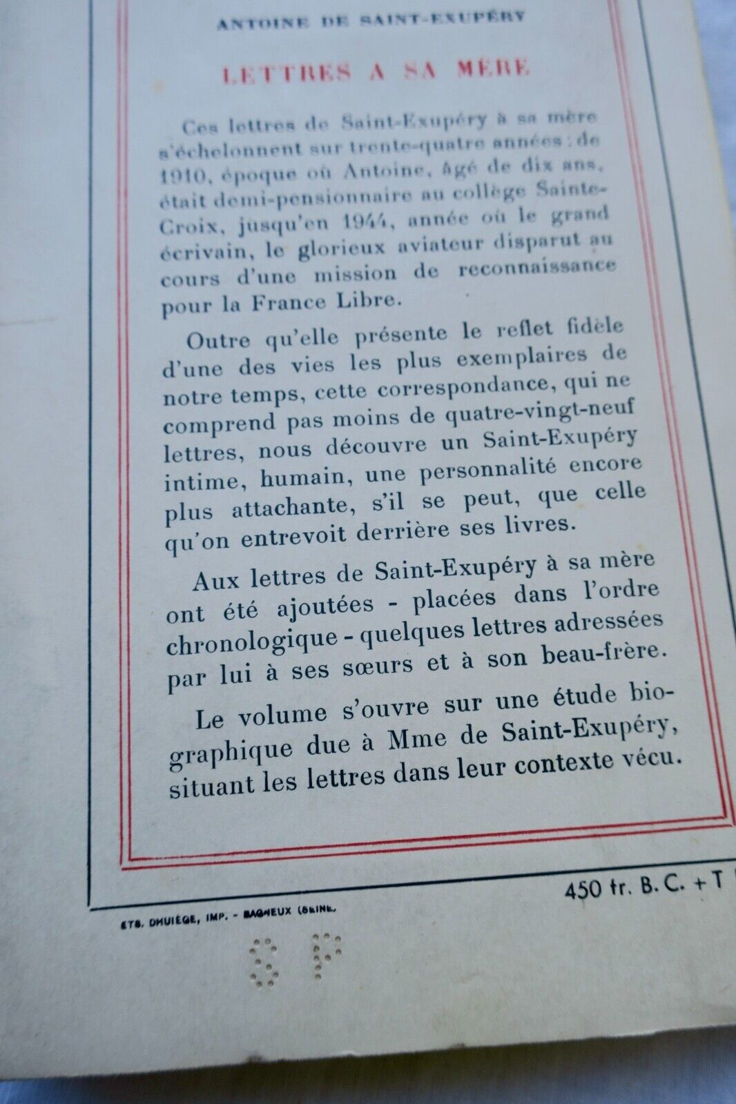 SAINTEXUPÉRY Lettres à sa mère S.P. Les Livres Anciens
