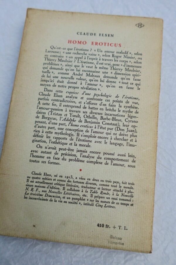 CURIOSA ELSEN (Claude) Homo eroticus + dédicace... Les Livres Anciens