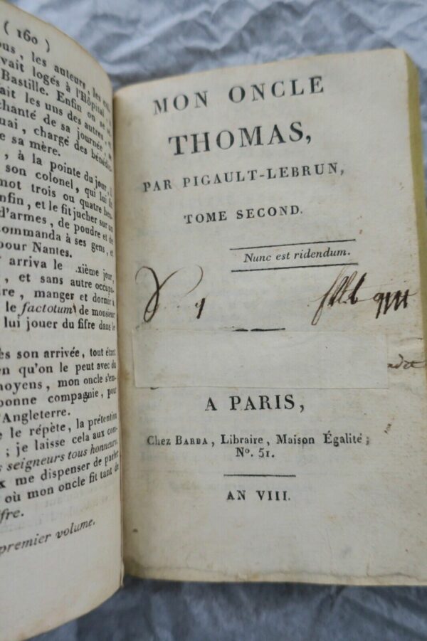 PIGAULTLEBRUN Mon Oncle Thomas 1800 Les Livres Anciens